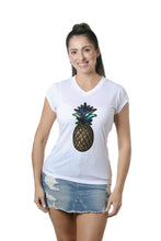 Load image into Gallery viewer, STYLE #VLS-115E4 Gold Pineapple Sequins Patch T-Shirt
