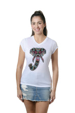 Load image into Gallery viewer, STYLE #VLS-116E3 Elephant Embroidery Sequins Patch T-Shirt
