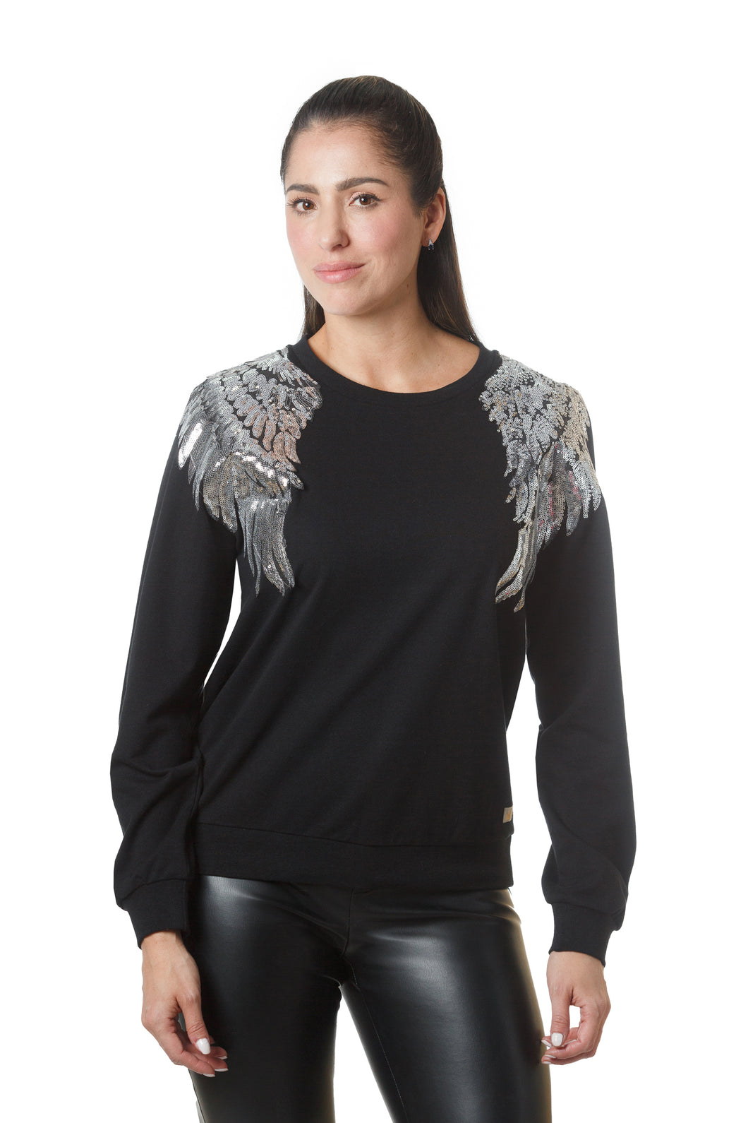 STYLE #VS333E5S Silver Wings Crew Neck Pullover Sweater